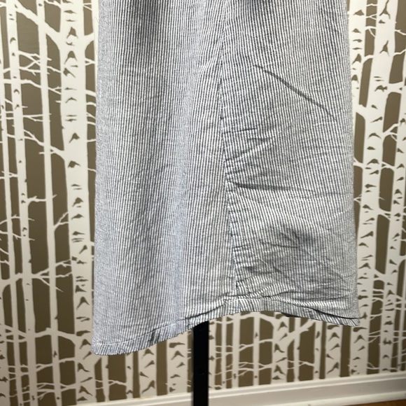 Dotti On Island Time Button Up Cover Up Shirt Dress gray white vertical stripe L - Picture 8 of 14
